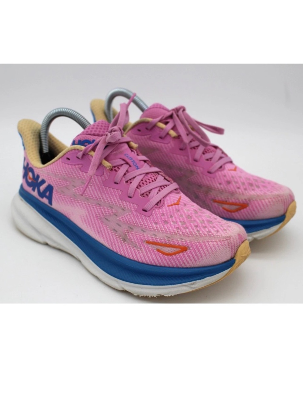 Hoka One One Clifton 9 Pink Womens Running Shoes Sneakers Athletic - Size 7B